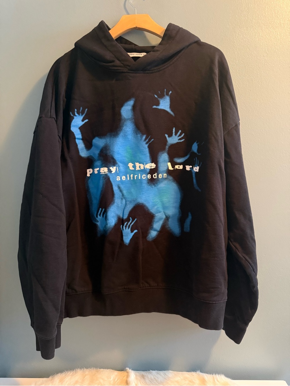 Aelfric Eden Graphic Shadow Pray The Lord Airbrushed Oversized Hoodie